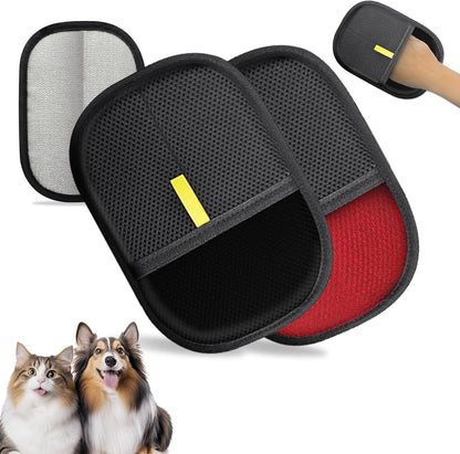2Pcs Pet Hair Remover Gloves Brush for Dogs & Cats,Electrostatic Reusable Pet Hair Remover Tool for Laundry,Clothing,Couch,Carpet,Car Seat,Upgraded Animal Fur Removal Tool