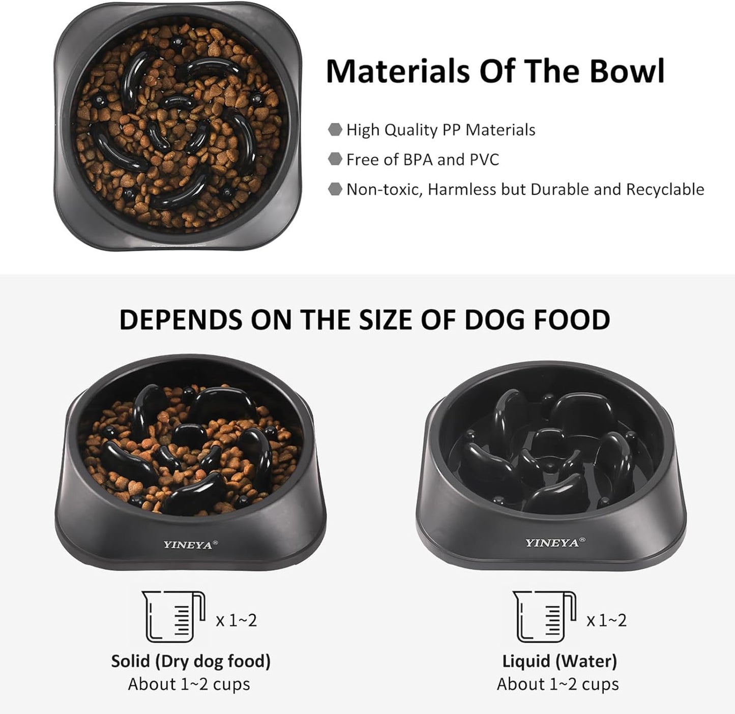 Slow Feeder Dog Bowls, Pet Supplies That Slow Down Eating, Pet Food Bowls, Maze Dog Puzzle Feeder for Medium Breed