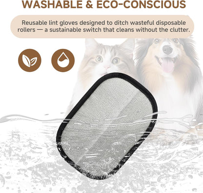 2Pcs Pet Hair Remover Gloves Brush for Dogs & Cats,Electrostatic Reusable Pet Hair Remover Tool for Laundry,Clothing,Couch,Carpet,Car Seat,Upgraded Animal Fur Removal Tool