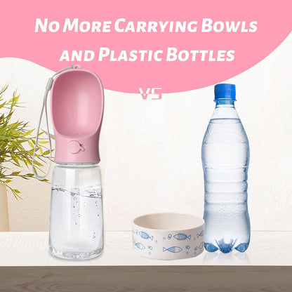 Dog Water Bottle, Leak Proof Portable Puppy Water Dispenser with Drinking Feeder for Pets Outdoor Walking, Hiking, Travel