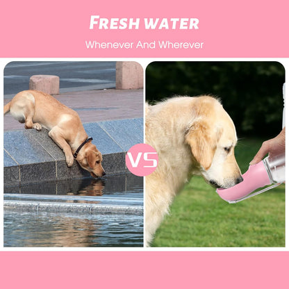 Dog Water Bottle, Leak Proof Portable Puppy Water Dispenser with Drinking Feeder for Pets Outdoor Walking, Hiking, Travel