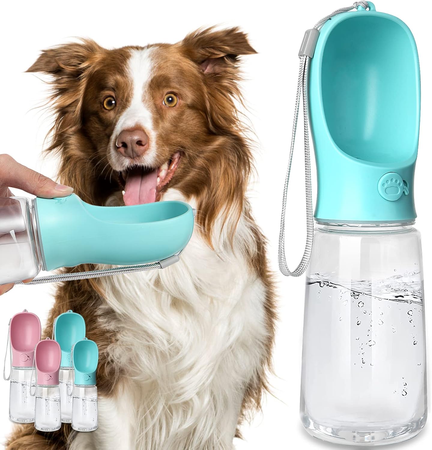 Dog Water Bottle, Leak Proof Portable Puppy Water Dispenser with Drinking Feeder for Pets Outdoor Walking, Hiking, Travel