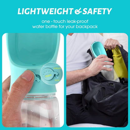 Dog Water Bottle, Leak Proof Portable Puppy Water Dispenser with Drinking Feeder for Pets Outdoor Walking, Hiking, Travel