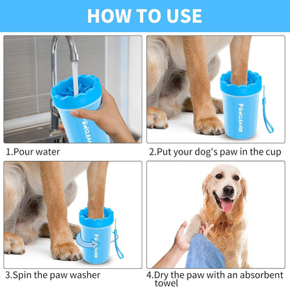 Professional 7 in 1 Dog Paw Cleaner for Dogs & Cats multi-functional paw cleaning cup for dogs and cats that gently removes dirt, mud, and debris
