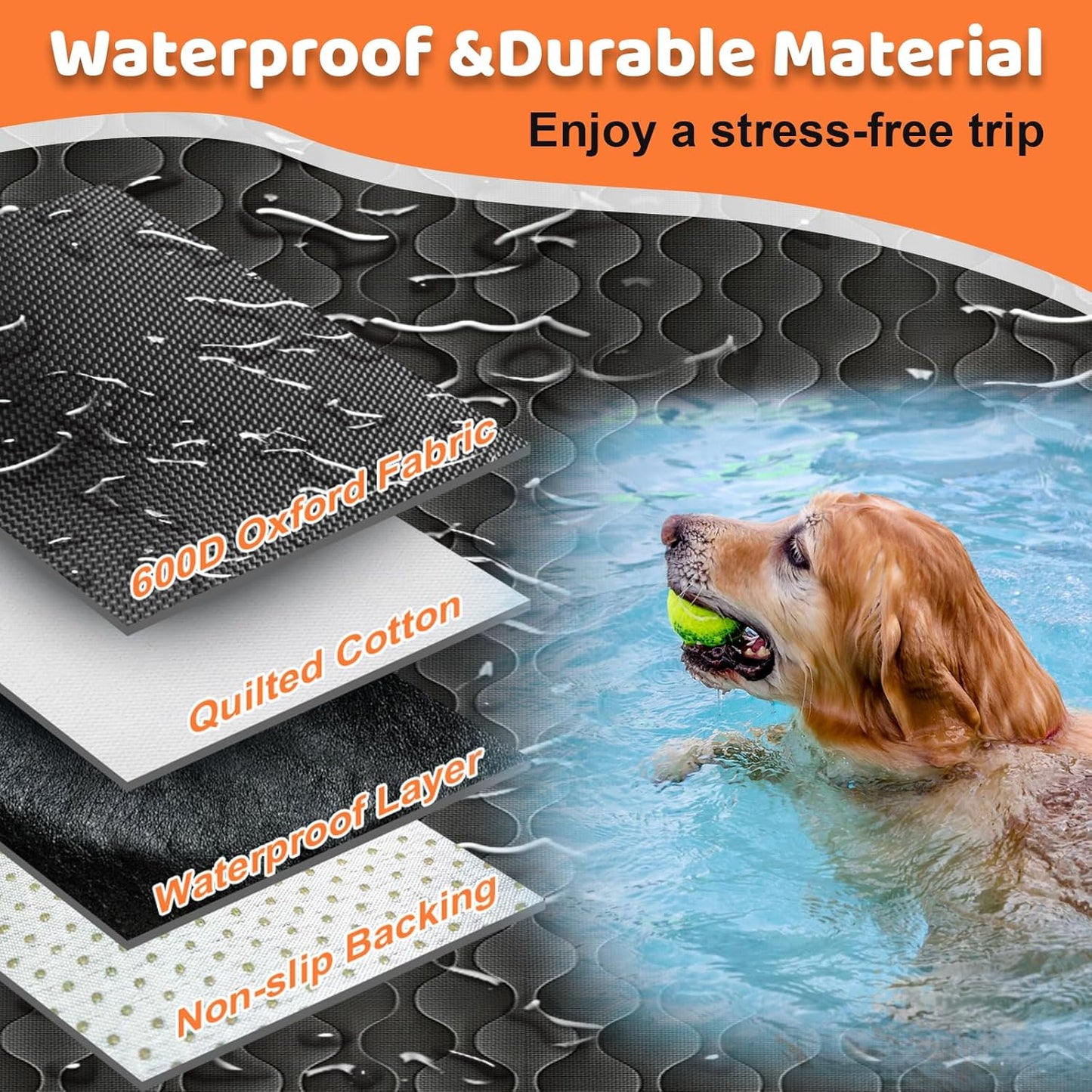 Dog Car Seat Covert - Waterproof Car Seat Protector for Child Carseat & Pets, Nonslip Car Seat Covers for Cars, SUVs & Small Trucks