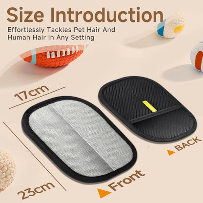 2Pcs Pet Hair Remover Gloves Brush for Dogs & Cats,Electrostatic Reusable Pet Hair Remover Tool for Laundry,Clothing,Couch,Carpet,Car Seat,Upgraded Animal Fur Removal Tool