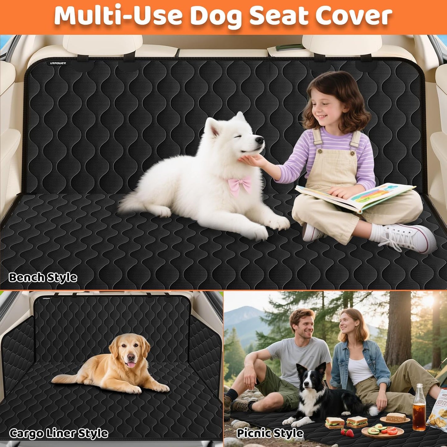 Dog Car Seat Covert - Waterproof Car Seat Protector for Child Carseat & Pets, Nonslip Car Seat Covers for Cars, SUVs & Small Trucks